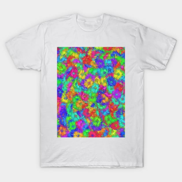 Abstract Rainbow Flower Paint T-Shirt by Art by Deborah Camp